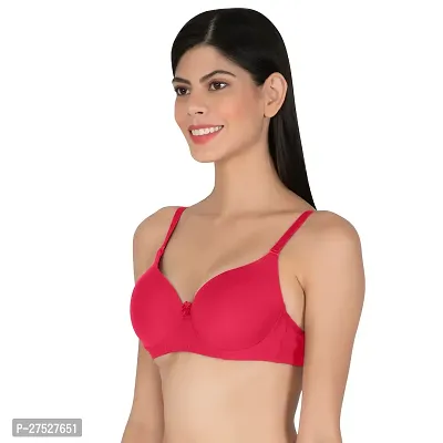 Stylish Pink Nylon Solid Minimizer Bras For Women-thumb3