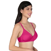 Stylish Pink Cotton Solid Minimizer Bras For Women-thumb3