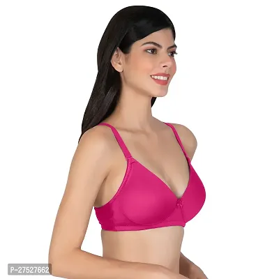 Stylish Pink Cotton Solid Minimizer Bras For Women-thumb4