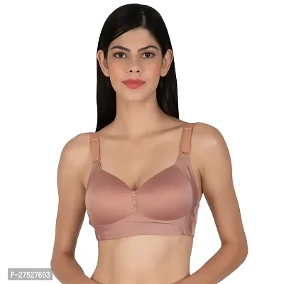 Stylish Beige Cotton Solid Minimizer Bras For Women-thumb0