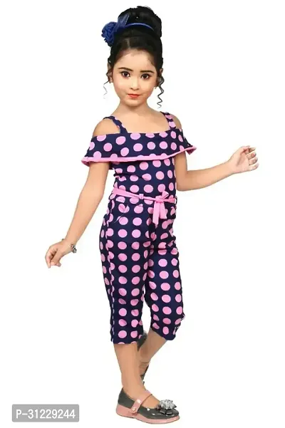 Stylish Navy Blue Cotton Blend Dresses For Girls-thumb0