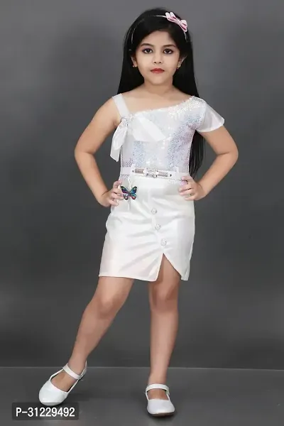 Stylish White Georgette Dresses For Girls-thumb0