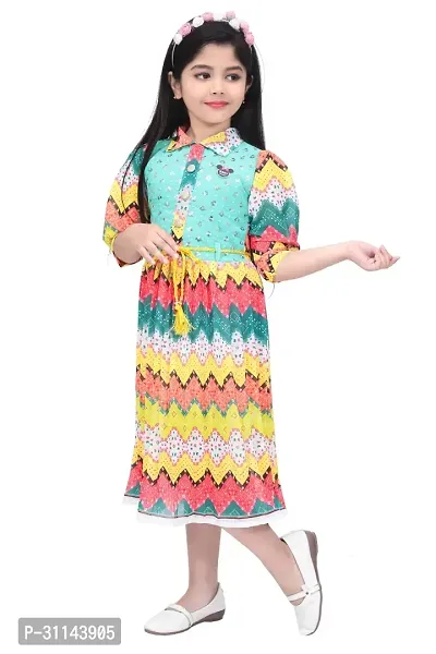 Stylish Blue Georgette Dresses For Girls-thumb3