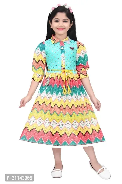 Stylish Blue Georgette Dresses For Girls-thumb0