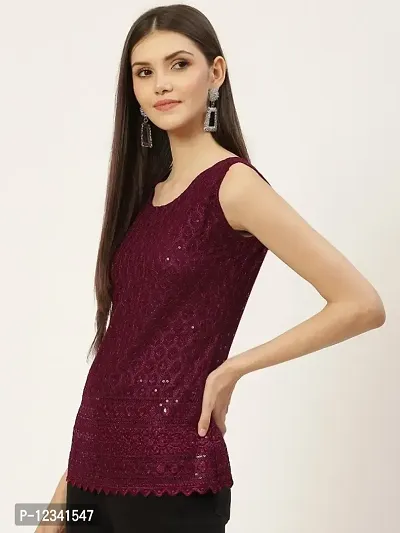 Rayon Embroidered Tops Sequins Party Wear Tunic-thumb4