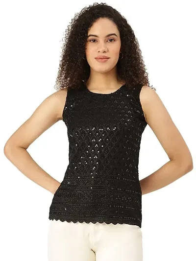 Rayon Embroidered Tops Sequins Party Wear Tunic