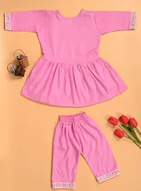 Fabulous Pink Cotton Blend Embroidered Clothing Set For Girls-thumb1