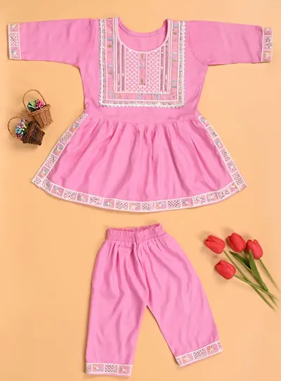 Stylish Rayon Clothing Set for Kids Girl