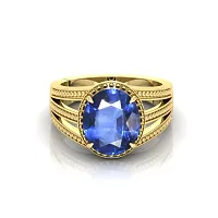 3.25 Ratti to 15.25 Ratti Blue Sapphire (Neelam) Gold Plated Adjustable Ring Size Standards for Men and Women  Girl  Boy Premium A1+++ Quality-thumb2