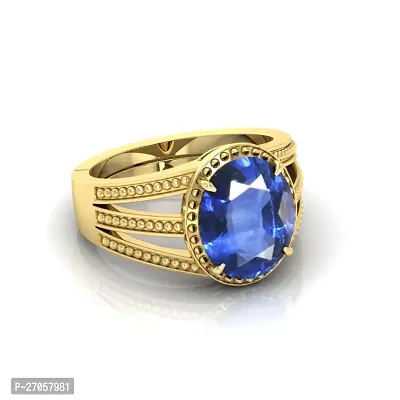 3.25 Ratti to 15.25 Ratti Blue Sapphire (Neelam) Gold Plated Adjustable Ring Size Standards for Men and Women  Girl  Boy Premium A1+++ Quality-thumb4