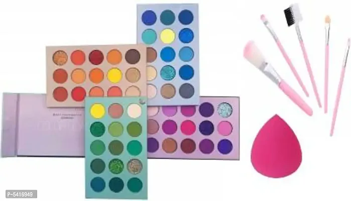 Color Board Eyeshadow Palette With Brush Set & Beauty Blender 150 G   (7 Items In The Set)-thumb0