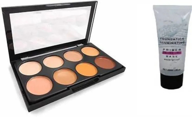 Premium Quality Contour 8 Shades Concealer Palette With Makeup Essentials Combo