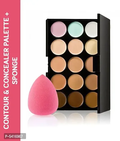 15 Colors Contour & Concealer Palette + Sponge-thumb0