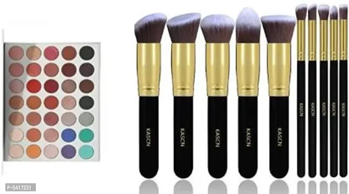 &nbsp;Eyeshadow Palette 25 Ml With Makeup Brush Set Premium Cosmetics Foundation Blending Blush Eyeliner (2 Items In The Set)