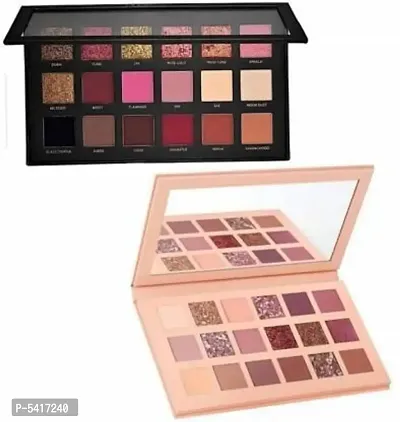 Nude Eye Shadow Palette And Hbtextured Rose Gold Eyeshadow (Set Of 2 Multicolour 18 Shade) 48 G (Multicolor) 48 G (Mix Colour)