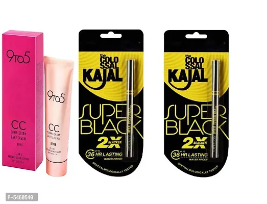 9 To 5 Complexion Care Face Cream + Super Black Long Lasting Water Proof Colossal Kajal (2 Pcs)-thumb0
