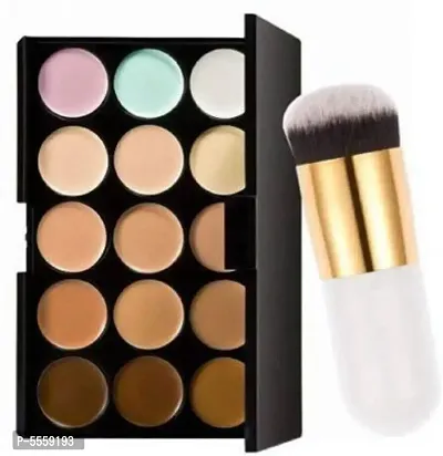 Contour Bronze Highlight Palette Concealer (15 Color) With Foundation Brush/Blusher Brush-thumb0