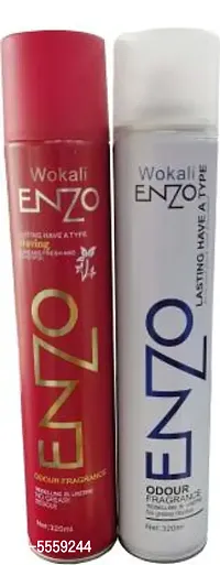 Enzo Hair Styler Hair Spray Hair Spray Red+White (420Ml Each)(2 Item In Set)