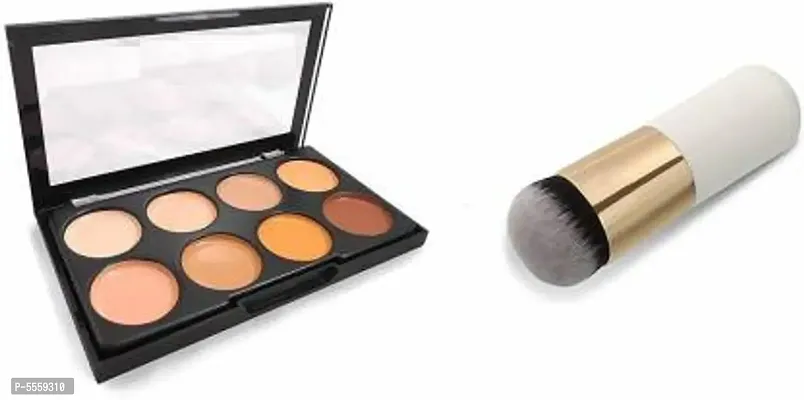Contour 8 Shades Concealer Palette With Foundation Brush (2 Items In The Set)