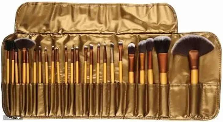 Professional Make Up Brushes Sets With Leather Storage Pouchnbsp;With 3Pcs Makeup Blander Puffnbsp;(Pack Of 24)-thumb0