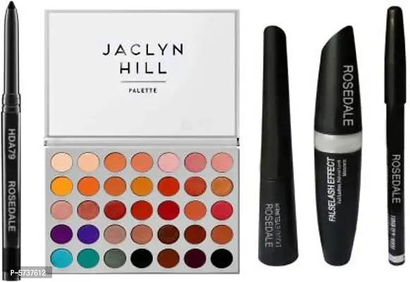 Morphe Jaclyn Hill Eyeshadow Palette With 7Pc Makeup Brush Set And Makeup Blander Puff (Pack Of 3 Items)