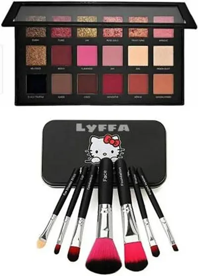 Eyeshadow Palette 18 Shades With Makeup Brushes Set And Blender Puff Sponges