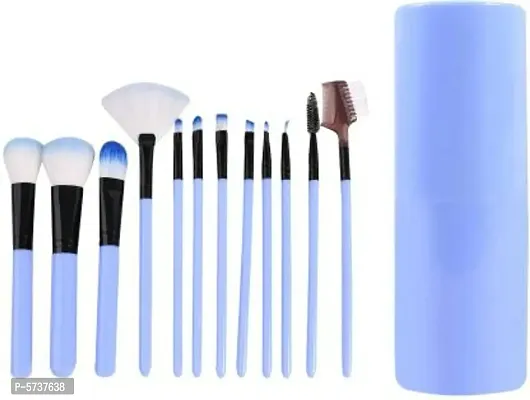 Premium Makeup Brush Set With Storage Box&nbsp;(Colors May Very)(Pack Of 12)