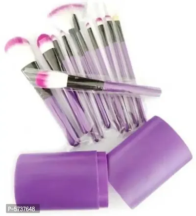 Makeup Brush Set With Storage Box&nbsp;(Colors May Very)(Pack Of 12)