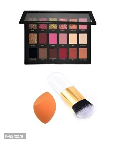 Mavles Beauty Ultimate Rose Gold Edition Eye shadow Palette 18 g With 1 Piece Puff , 1 Piece Foundation Brush