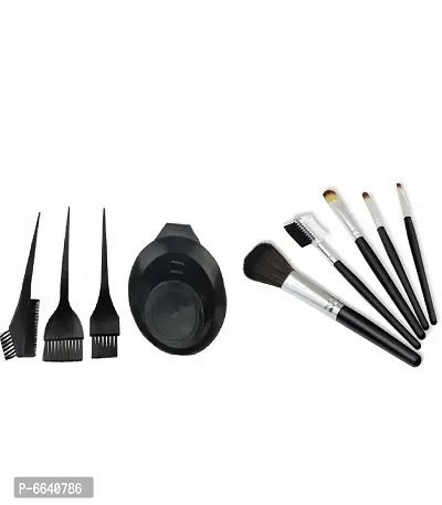 nbsp;Hair Coloring Dyeing Kit Color Dye Brush Comb Mixing Bowl Tint Tool Bleach With 5  Pieces Makeup Brush-thumb0