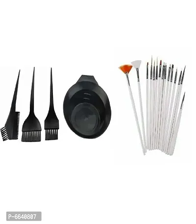 nbsp;Hair Coloring Dyeing Kit Color Dye Brush Comb Mixing Bowl Tint Tool Bleach With 15  Pieces Nail Brush