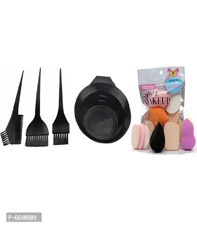 &nbsp;Hair Coloring Dyeing Kit Color Dye Brush Comb Mixing Bowl Tint Tool Bleach With Family Puff