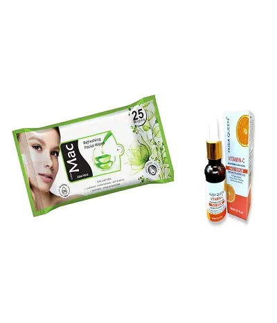 Mavles Beauty Combo Of Daily Cleansing Facial Wet Wipes With Makeup Essential