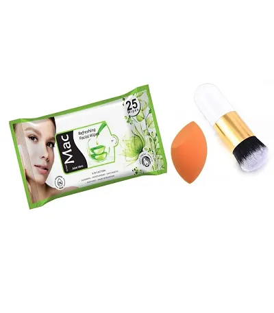 Mavles Beauty Combo Of Daily Cleansing Facial Wet Wipes With Makeup Essential