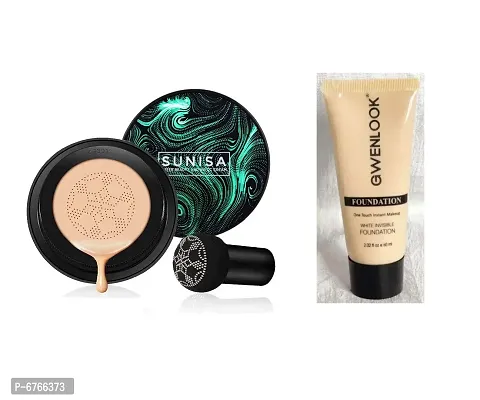 Mavles Beauty Combo of Sunisa foundation waterproof CC cream Foundation Beige 30 g with 1Pc Gwenlook Face Makeup Foundation