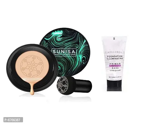 Mavles Beauty Combo of Sunisa foundation waterproof CC cream Foundation Beige 30 g with 1pc Face Makeup Tube Primer