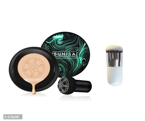 Mavles Beauty Combo of Sunisa foundation waterproof CC cream Foundation Beige 30 g with 1Pc Face Makeup Foundation Brush-thumb0