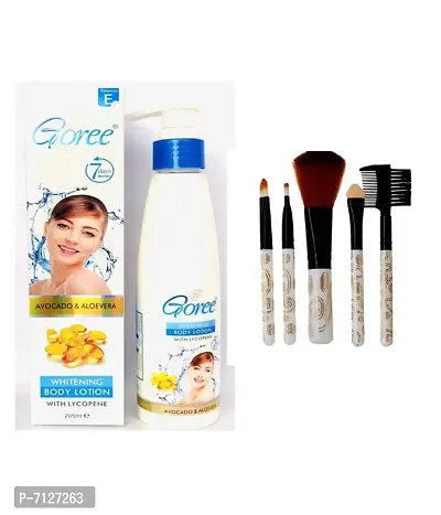 Essential Combo Of Goree Body Lotionnbsp;nbsp;200 Ml With 5 Pc Makeup Brush-thumb0