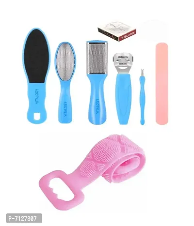 Essential  Pedicure Kit Foot Scrubber For Dead Skin Callus Remover Foot Scraper Foot File Pitchfork Filer For Nail Repairnbsp; With Bathing Belt