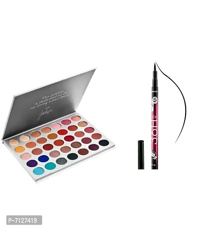 Eyeshadow Palette And Shimmer Waterproof Color For Girls 35 Colornbsp; With 1 Pc 36H Eyeliner-thumb0