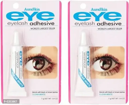 Waterproof False Eyelashes Makeup Adhesive Eye Lash Glue Clear White&nbsp;&nbsp;(Pack of 2)