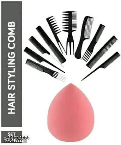 Professional Series 10 pieces Hair cut Styling hair Combs With makeup Puff / Blander