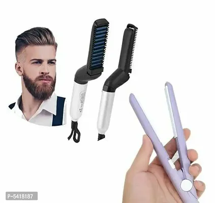 Mini hair straightener portable professional range With Electric Modelling Hair Comb Hair Styler Beard Hair Straightener