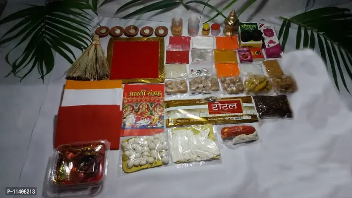 Bhakti2Shakti-Making Worship Special - Diwali Poojan Kit | Dhanteras Pooja Kit | Deepawali Puja | Lakshmi Pujan Samagri | Economy | Contains 3clr Cloth
