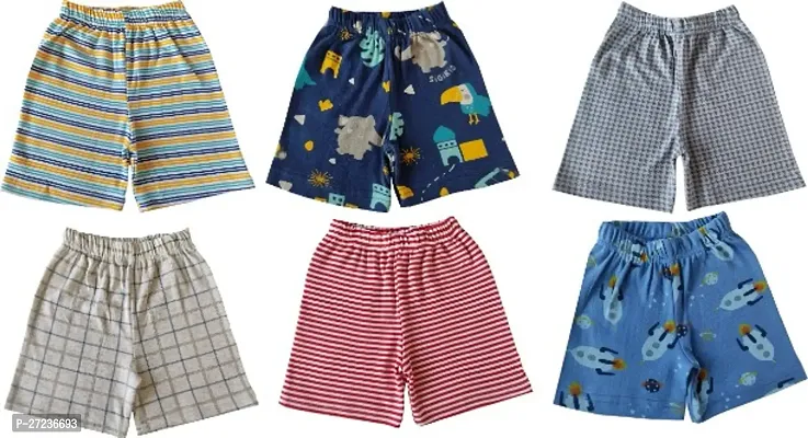 Stylish Cotton Shorts for Boys Pack of 6-thumb0