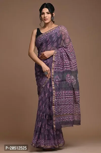 Stylish Women Chanderi Silk Saree with blouse Piece-thumb0