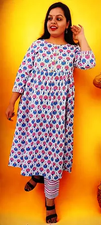 Aliya-Cut Rayon Floral Print Sequenced work Kurta Set-thumb1