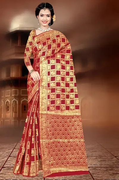 Classic Art Silk Jacquard Saree with Blouse Piece for Women