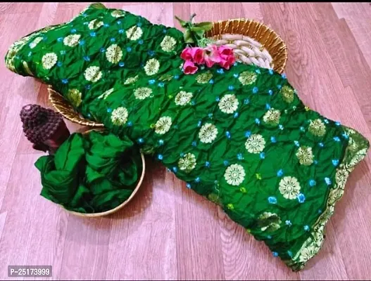 Handmade Bandhani Art Silk Saree With Blouse Piece