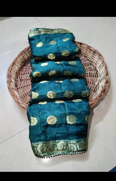 Art Silk Saree With Bijiya Border On Saree And Blouse Piece